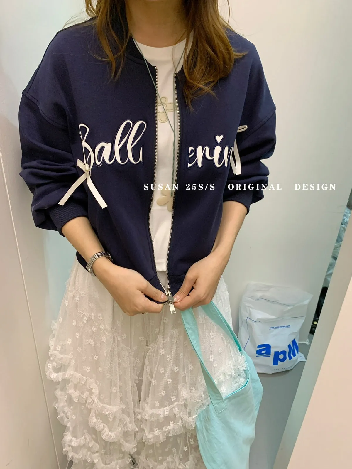2025 SUSAN Korean Design Embroidery Baseball Short Coat  Age-Reducing, Cute & Versatile Sweatshirt Jacket for Women, LX09