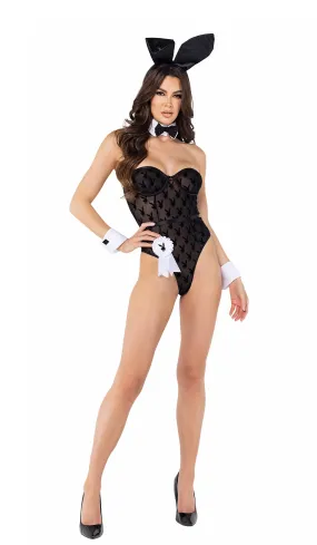 8pc Sheer Playboy Bodysuit Halloween Cosplay Costume