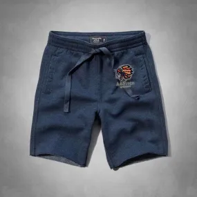Abercrombie And Fitch Men's With Created Logo Jogger Shorts-Blue