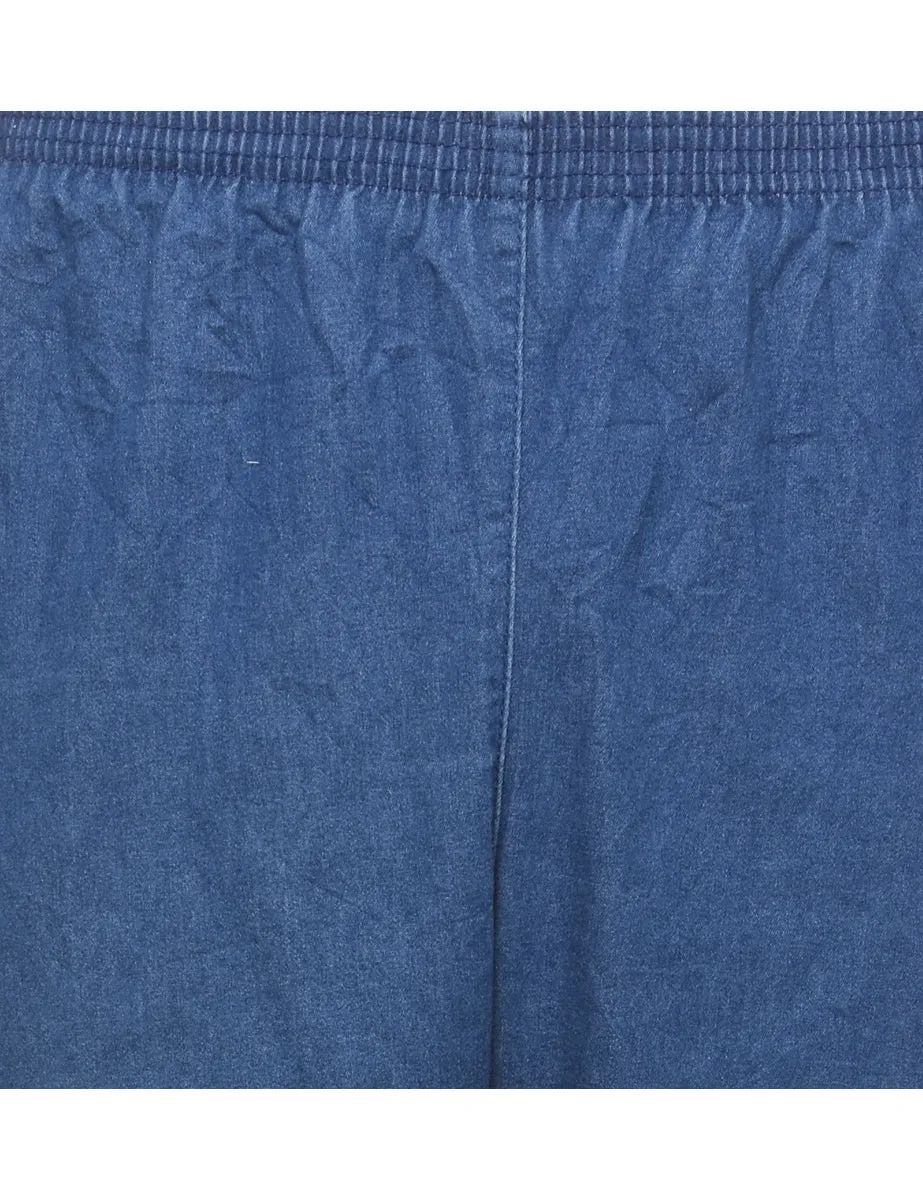 Alfred Dunner Elasticated Waist Medium Wash Denim Trousers - W28 L30