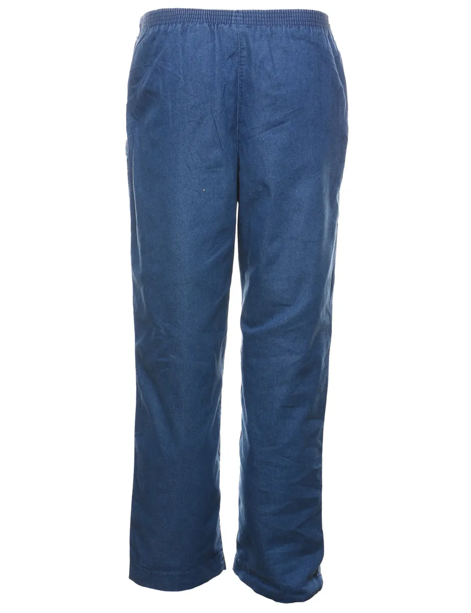 Alfred Dunner Elasticated Waist Medium Wash Denim Trousers - W28 L30