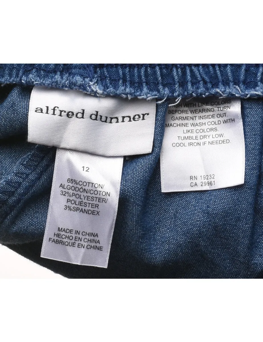 Alfred Dunner Elasticated Waist Medium Wash Denim Trousers - W28 L30