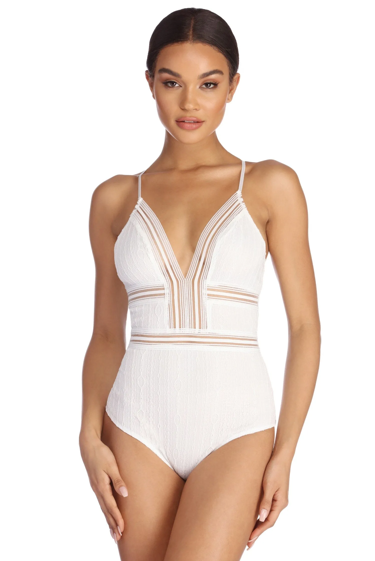 All Lines On You Lace Bodysuit