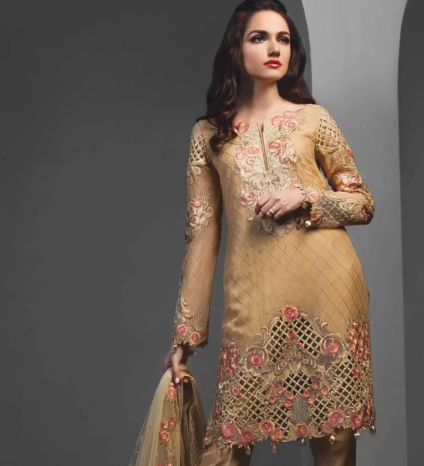 Anaya Festive Chiffon Collection –Gilded Rose
