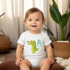 Animal Alphabet - A for Alligator Baby Bodysuit - Unisex Graphic Bodysuit for Babies