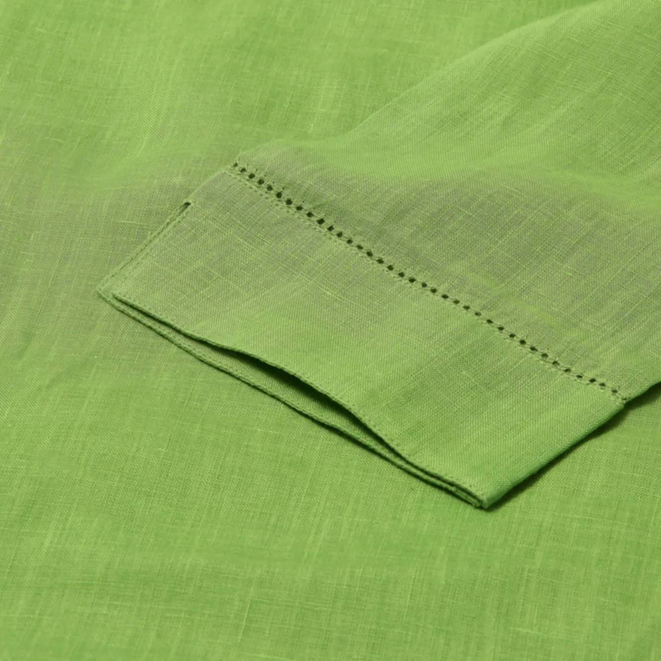 Archive Round Neck Linen Top with Ladder Detail