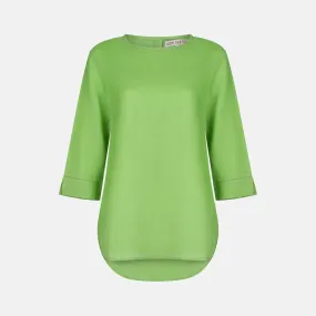 Archive Round Neck Linen Top with Ladder Detail