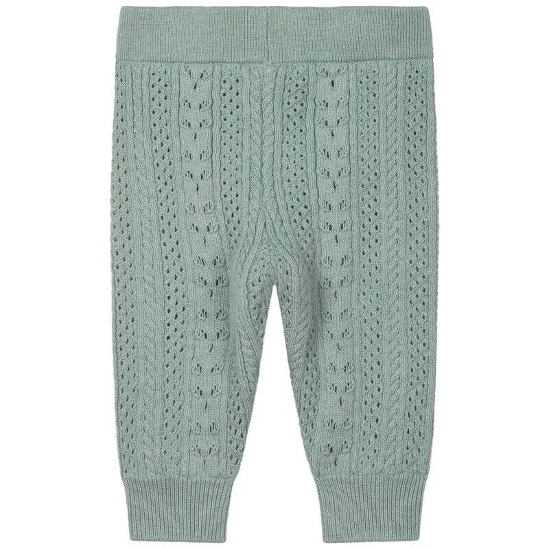 Baby Girls Green Knitted Trousers