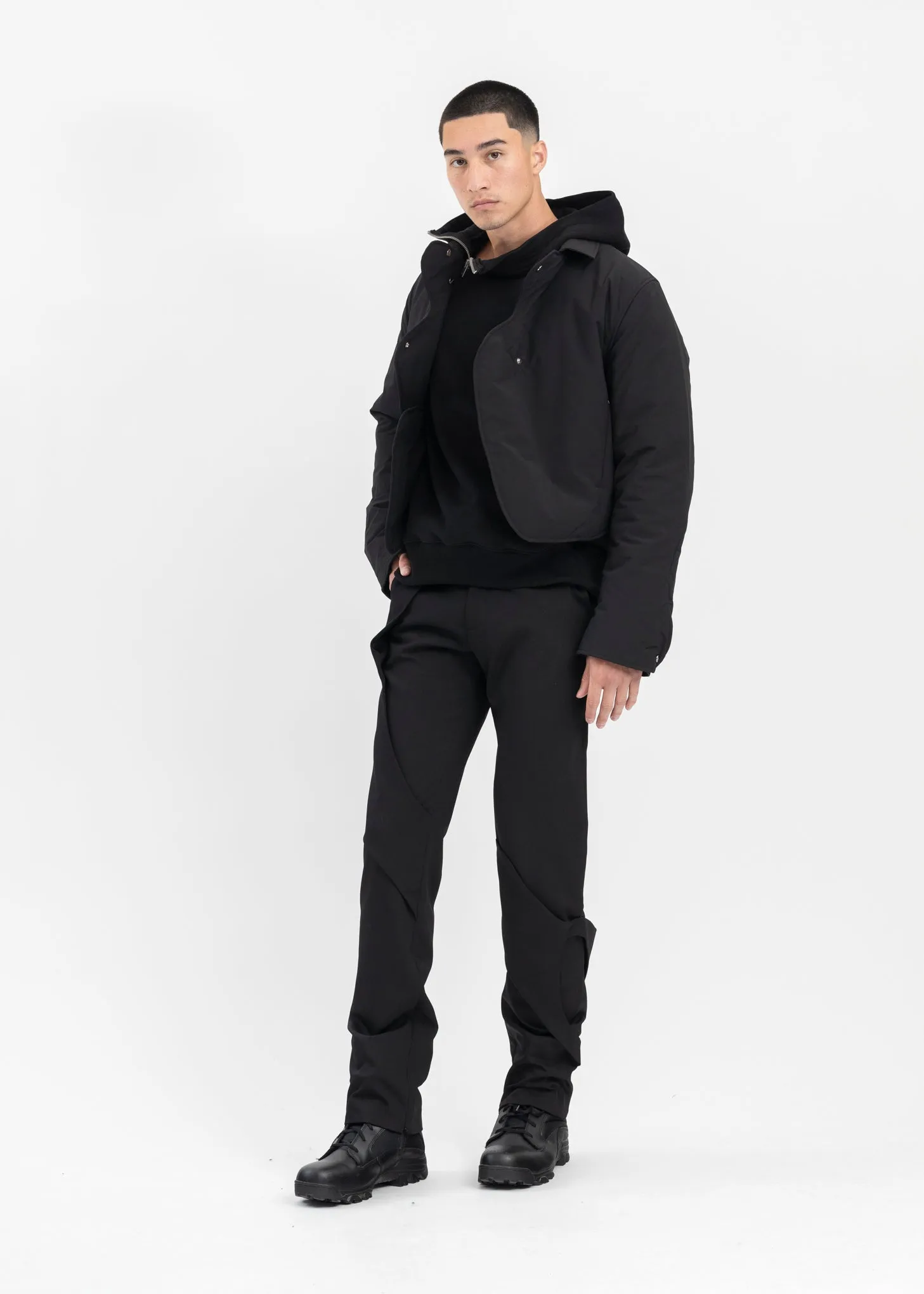 BLACK CONCORDANCE PUFFED SHIRT