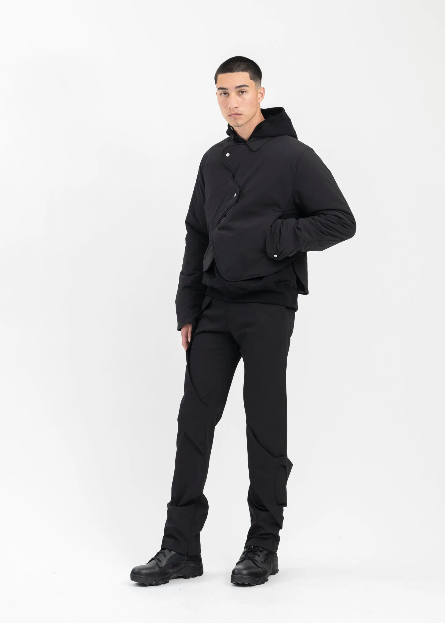 BLACK CONCORDANCE PUFFED SHIRT