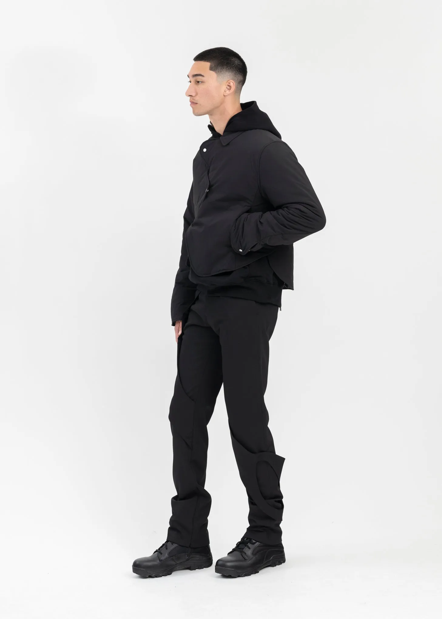 BLACK CONCORDANCE PUFFED SHIRT