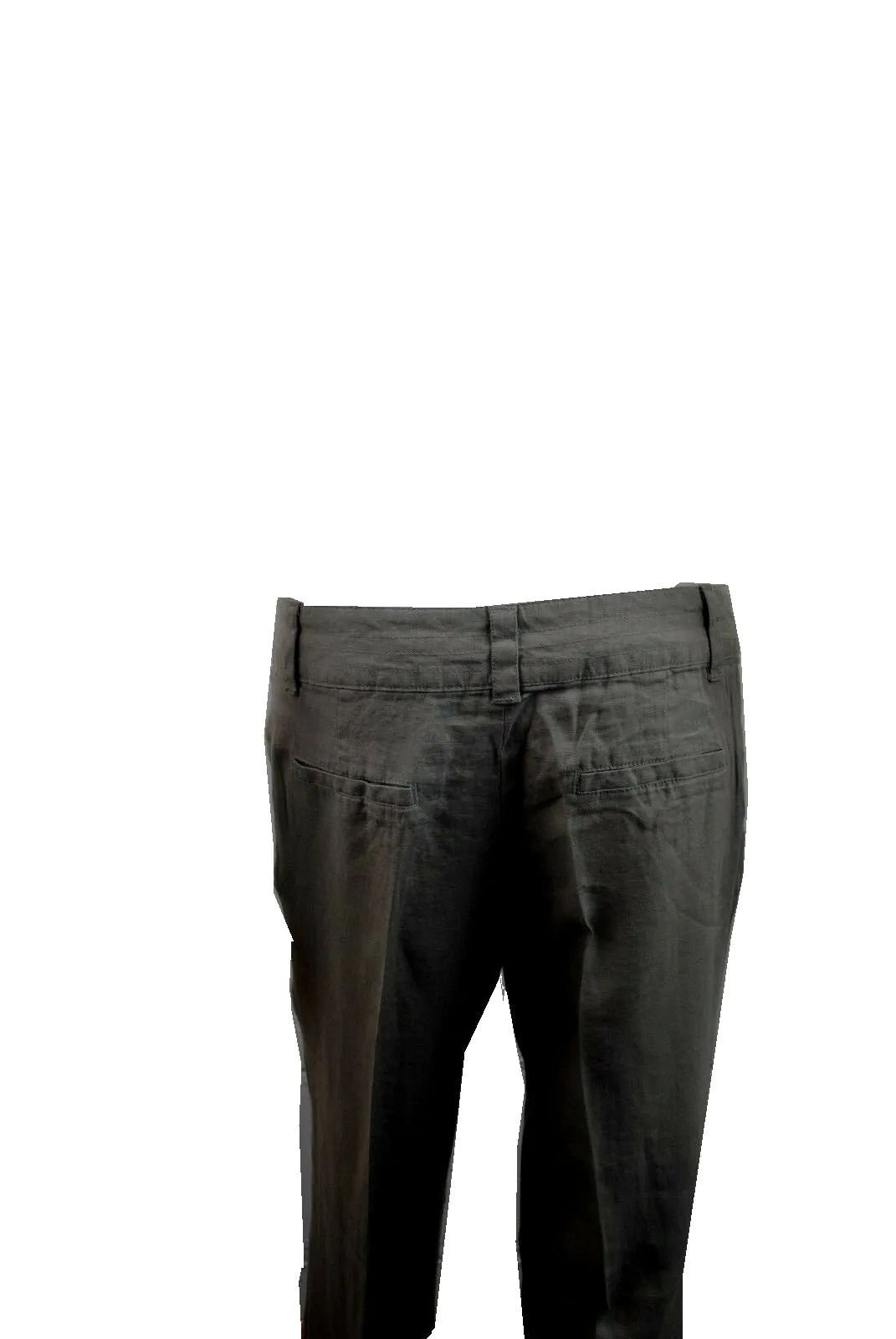 Black Linen High Rise Straight Leg Trousers