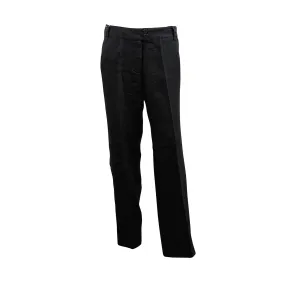 Black Linen High Rise Straight Leg Trousers