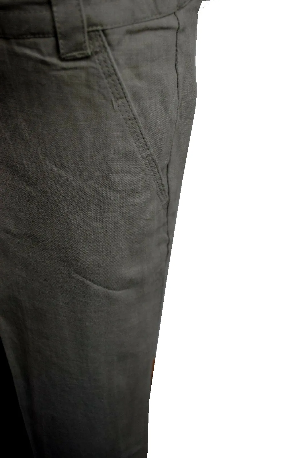 Black Linen High Rise Straight Leg Trousers