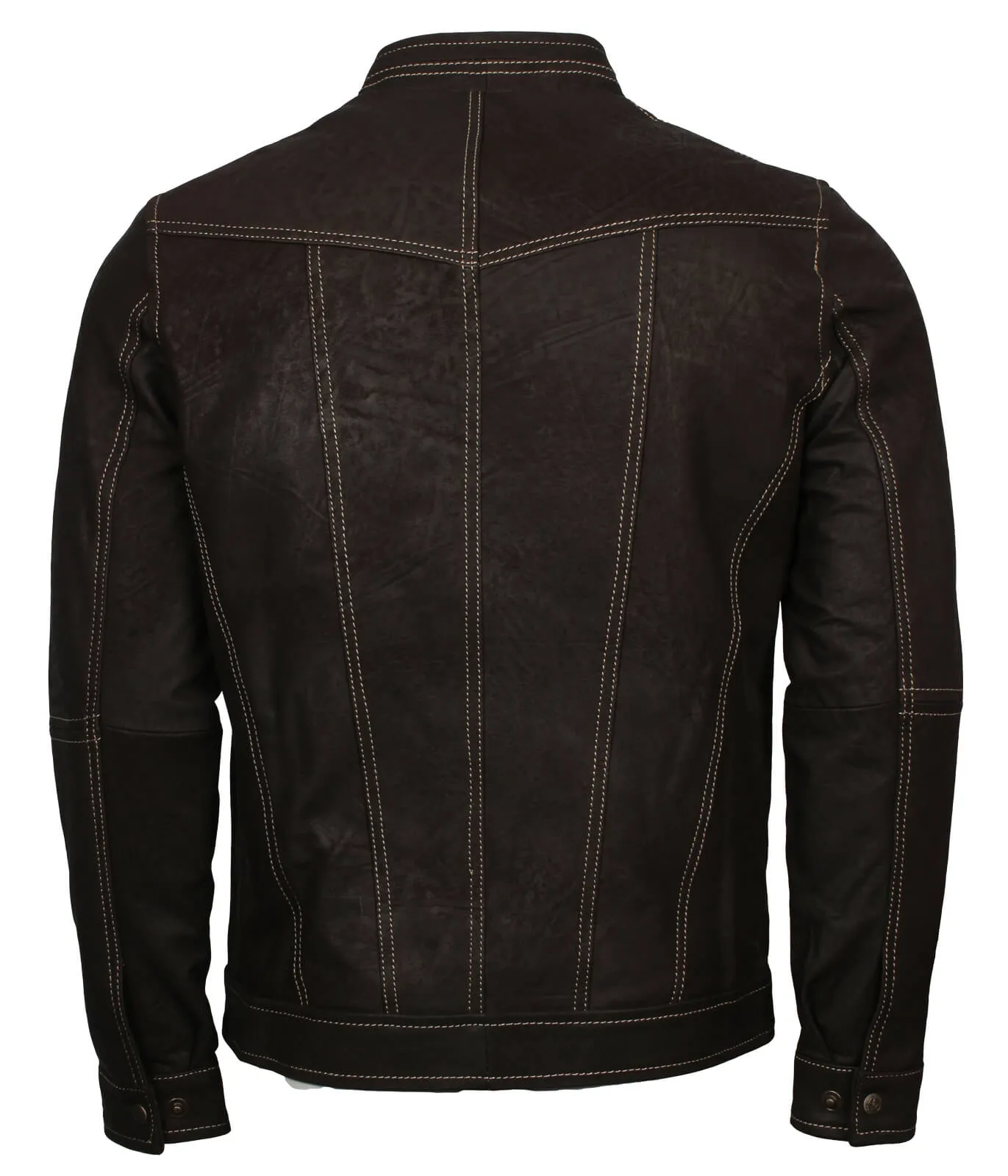 Black Nubuck Biker Leather Jacket