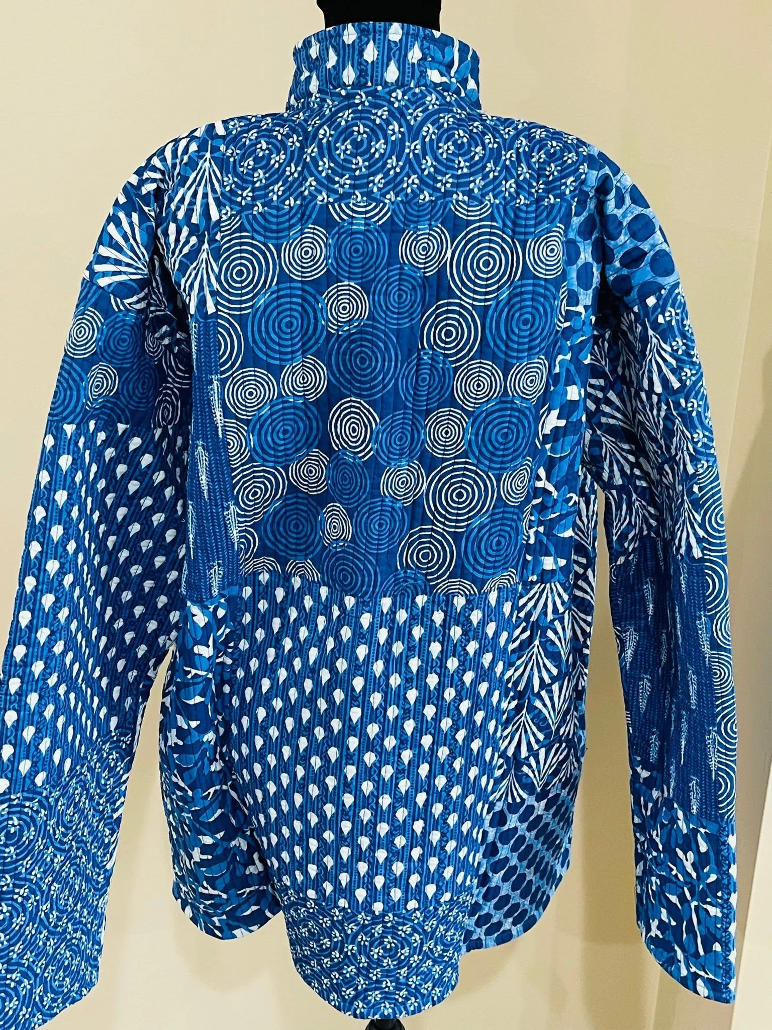 Blue Flower Quilted Jacket