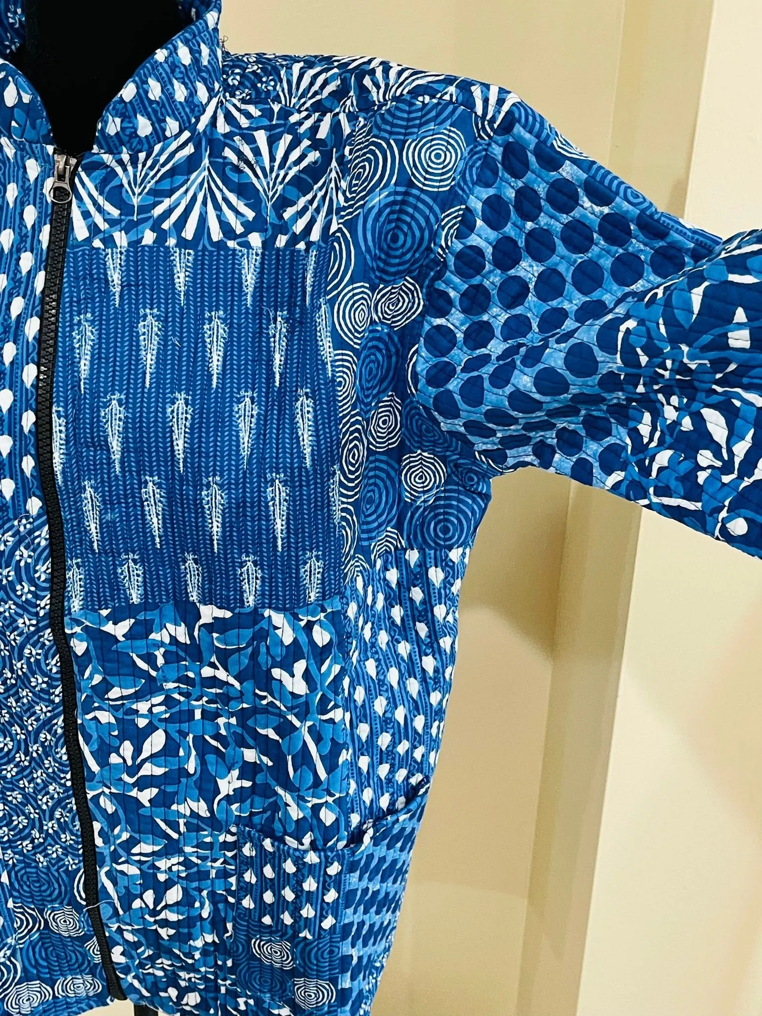 Blue Flower Quilted Jacket