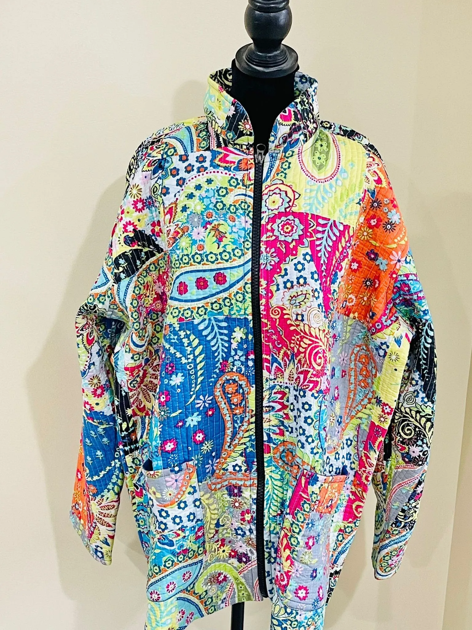 Blue Flower Quilted Jacket