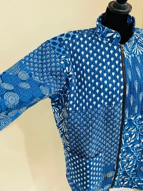 Blue Flower Quilted Jacket