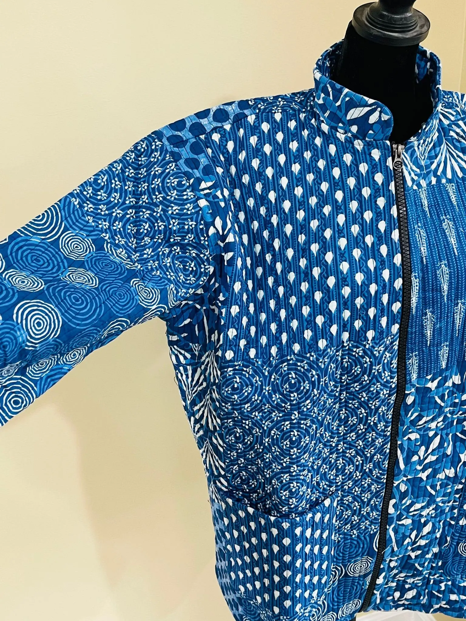 Blue Flower Quilted Jacket