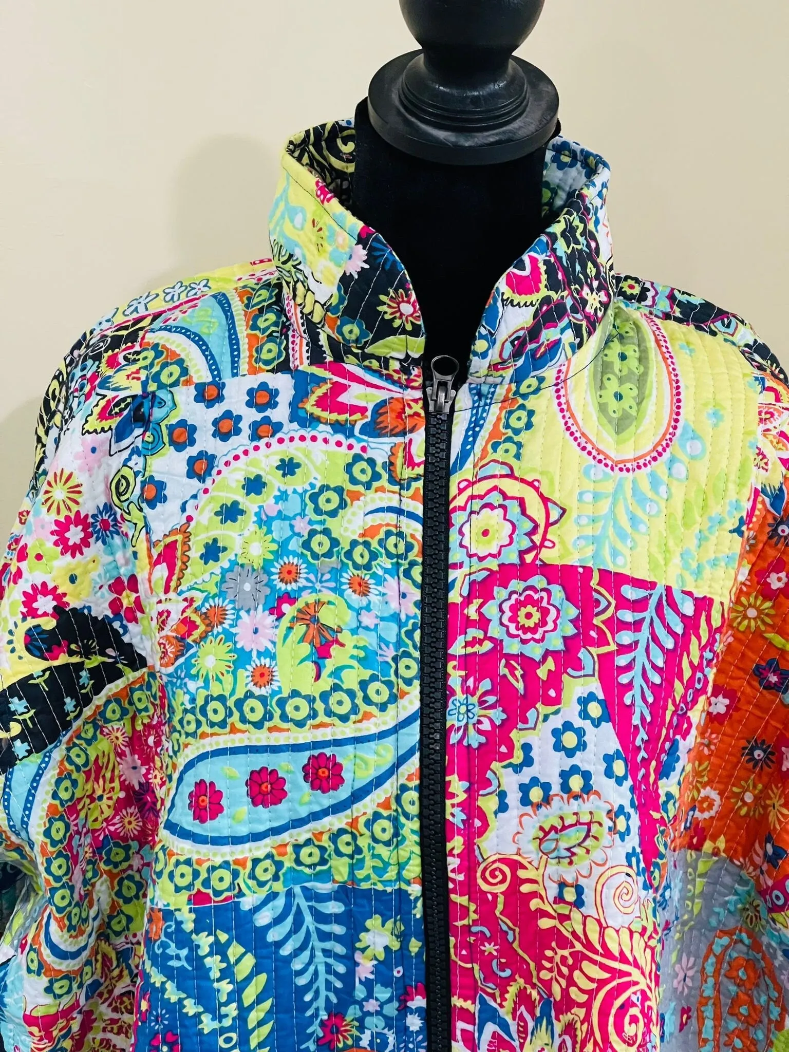 Blue Flower Quilted Jacket