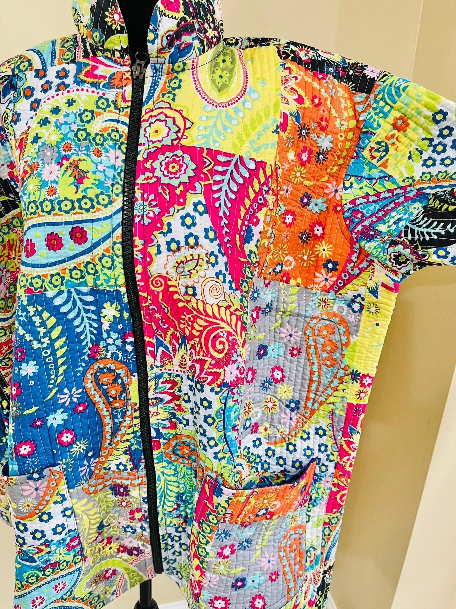Blue Flower Quilted Jacket