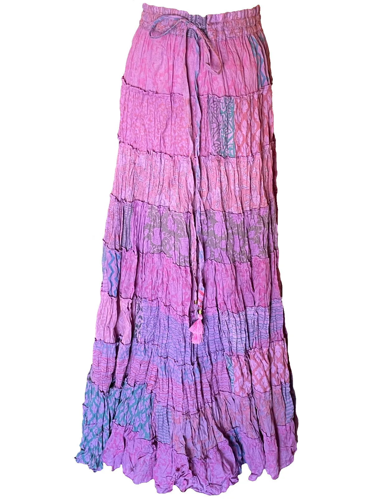 Boho OOAK Cotton Patchwork Maxi Skirt- More Patterns Available!