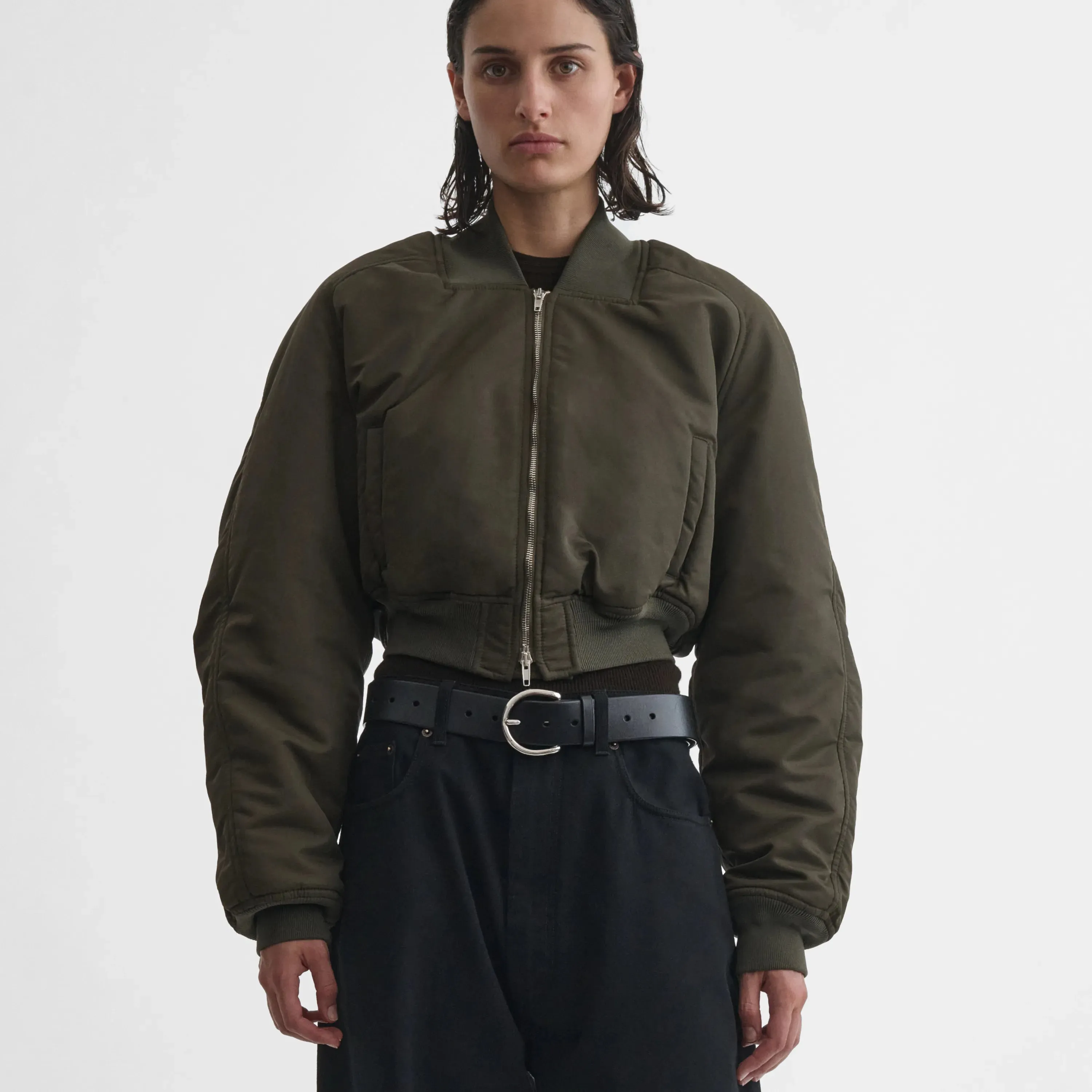 BOMBER JACKET | dark olive nylon