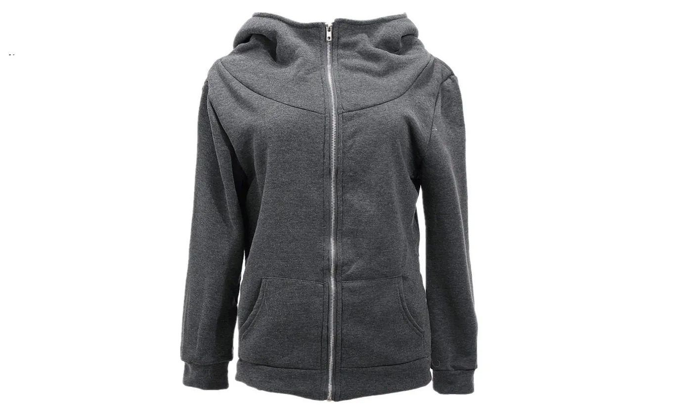 Casual Long Sleeve Fleece Hooded Outerwear Coat