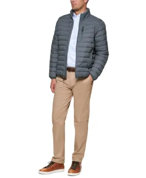 Club Room Mens Regular fit Puffer Jacket Coat Large Grey Solid Packable