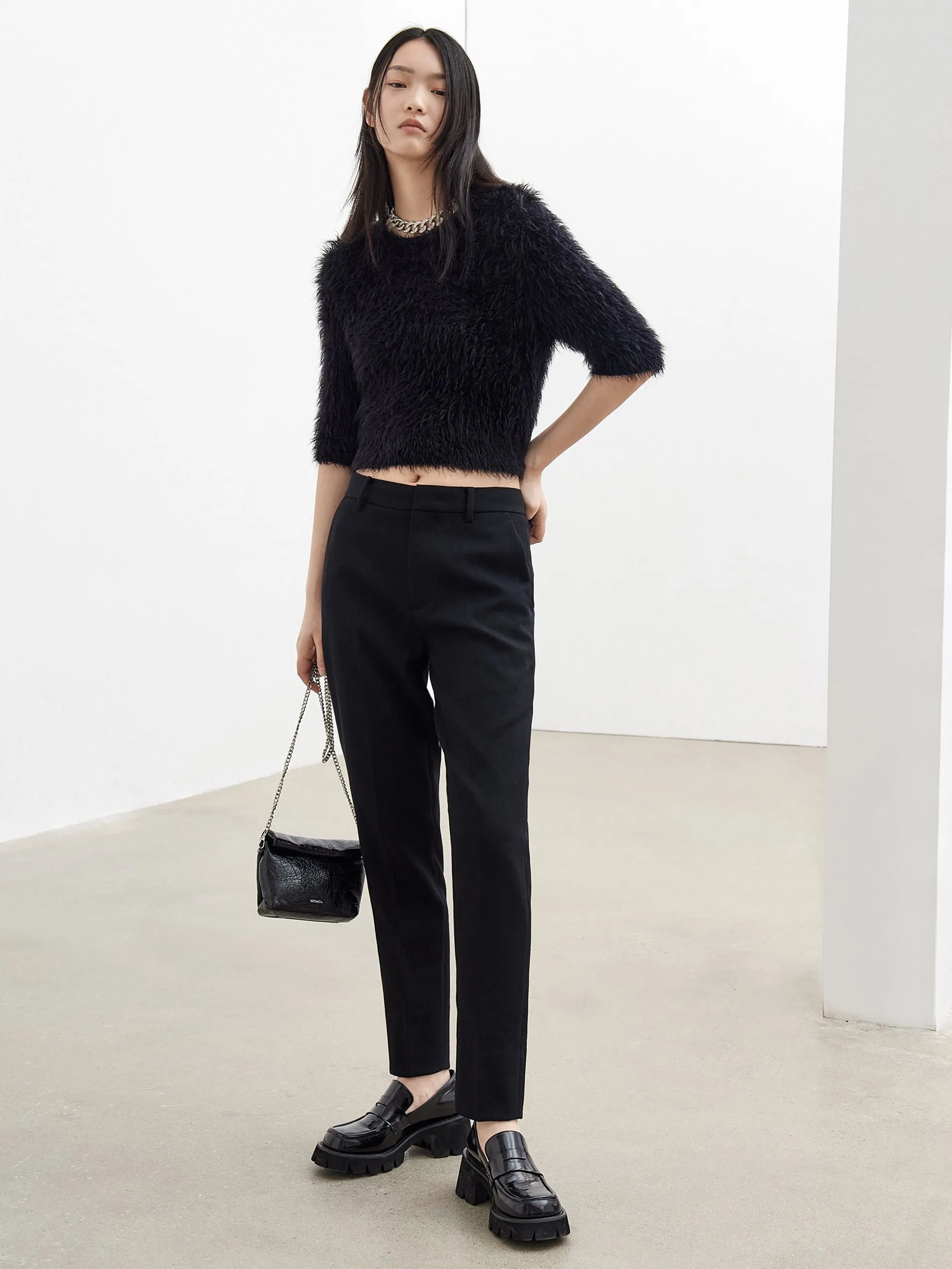 Contrasting Cuffed Back Trousers