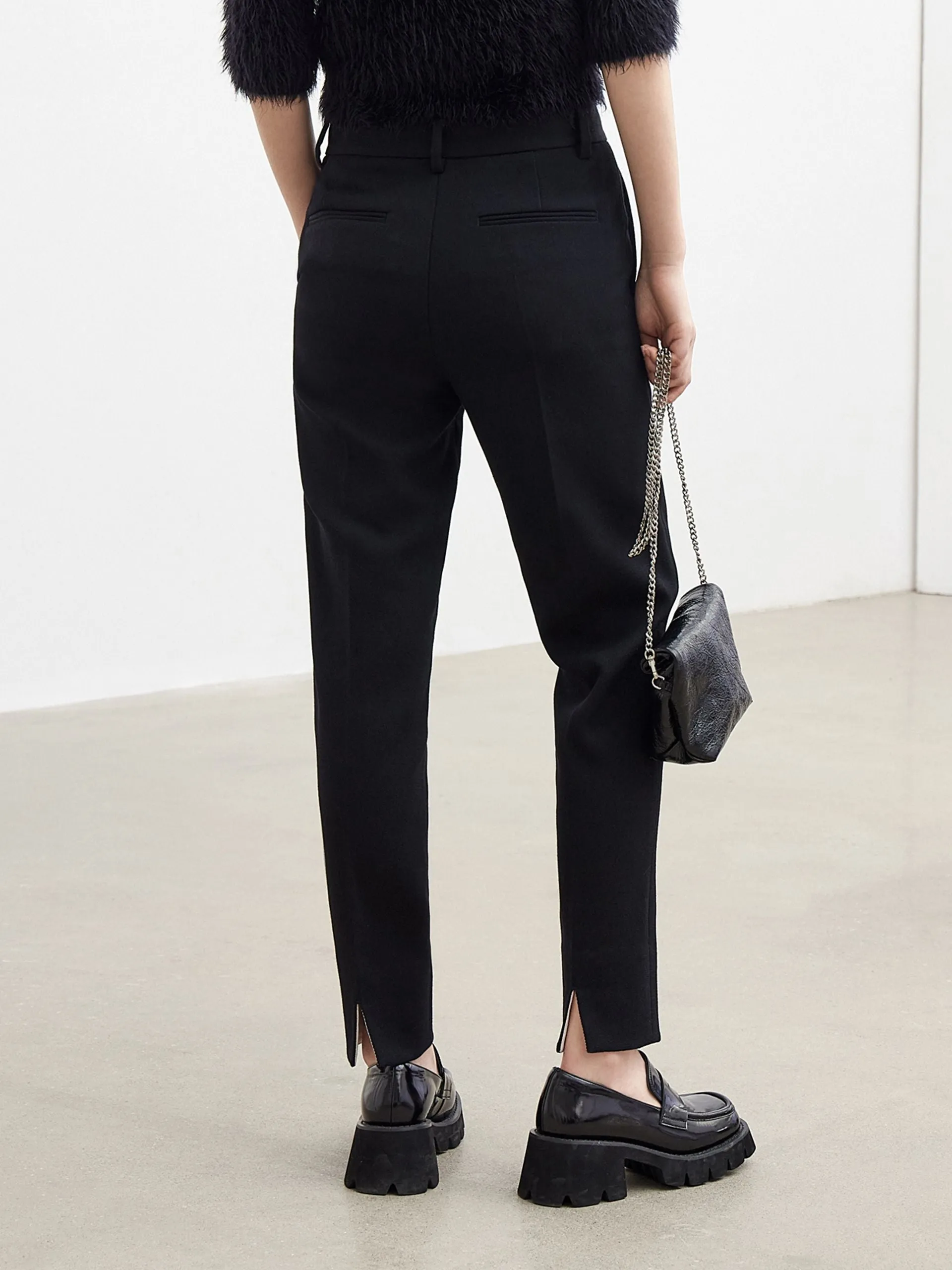 Contrasting Cuffed Back Trousers