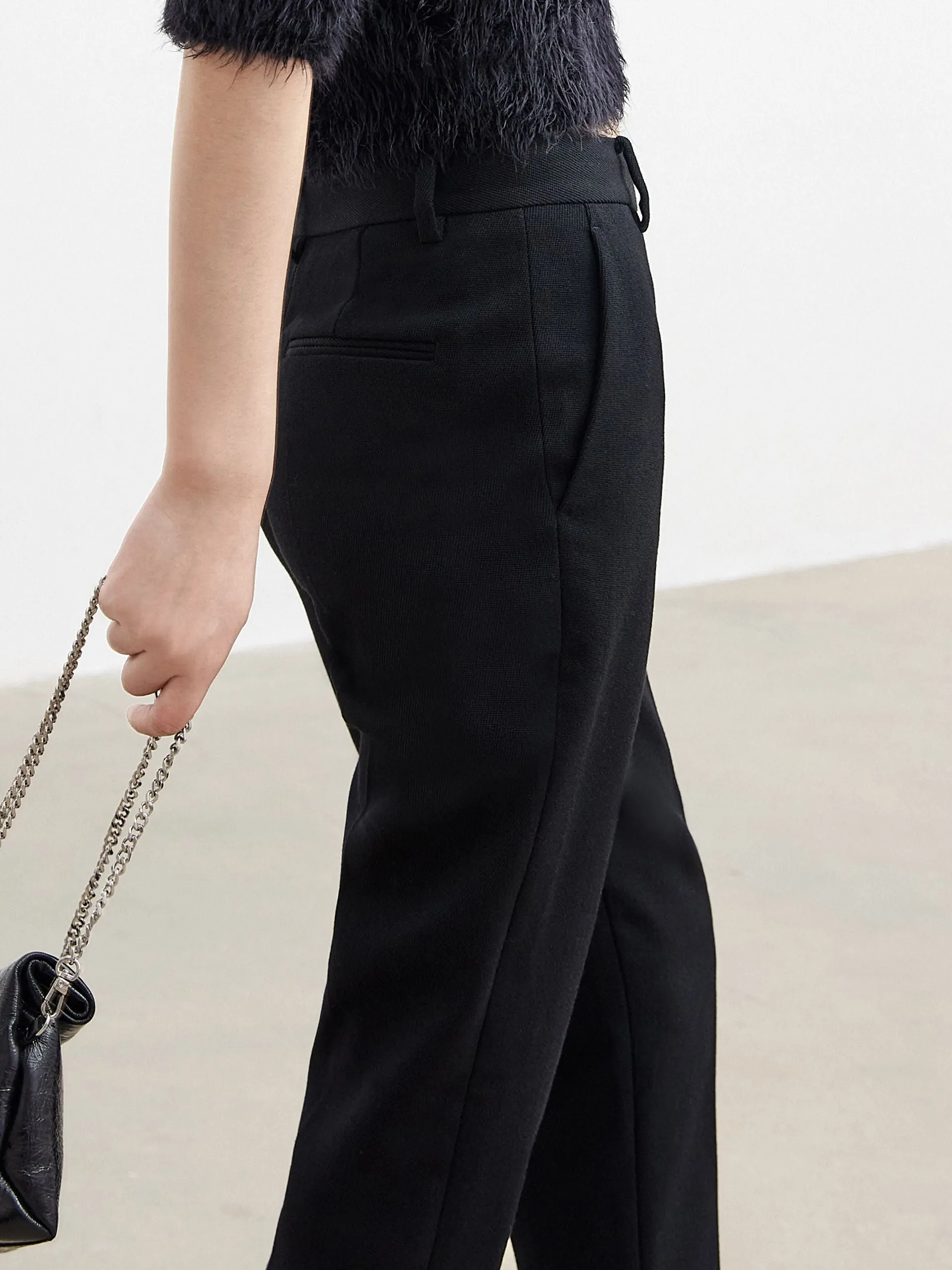 Contrasting Cuffed Back Trousers