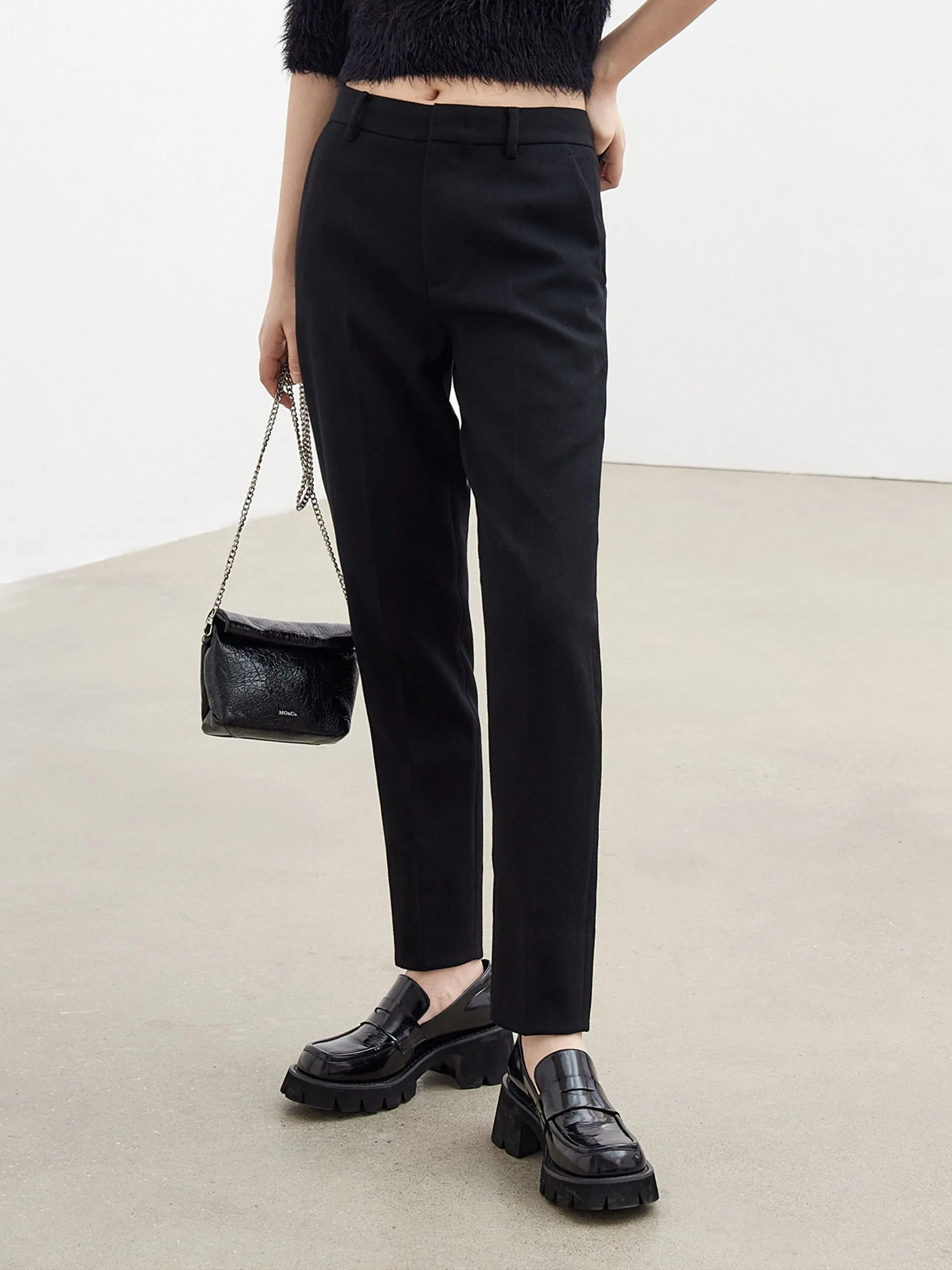 Contrasting Cuffed Back Trousers
