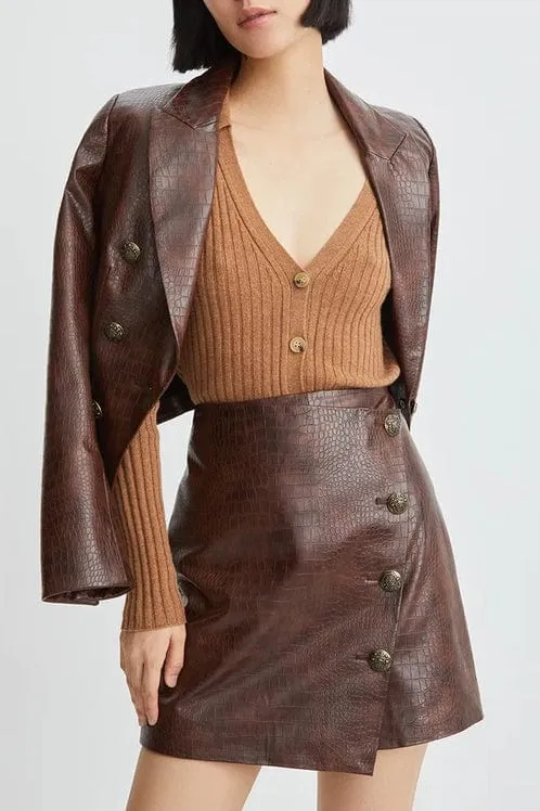 Cooke Vegan-Leather Dickey Jacket