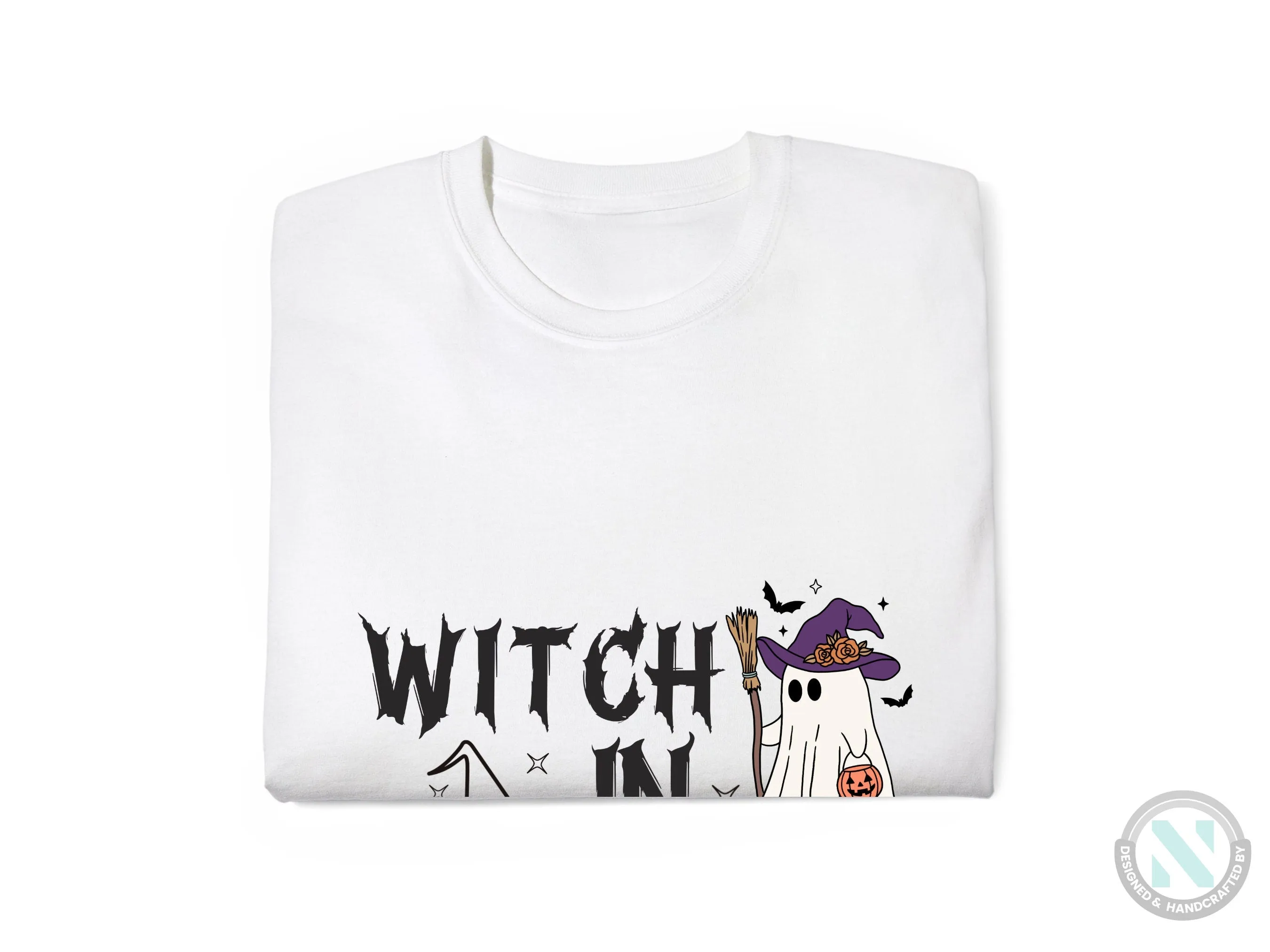 Custom Baby Name First Halloween Bodysuit Gift for Baby Girls with Witch in Training