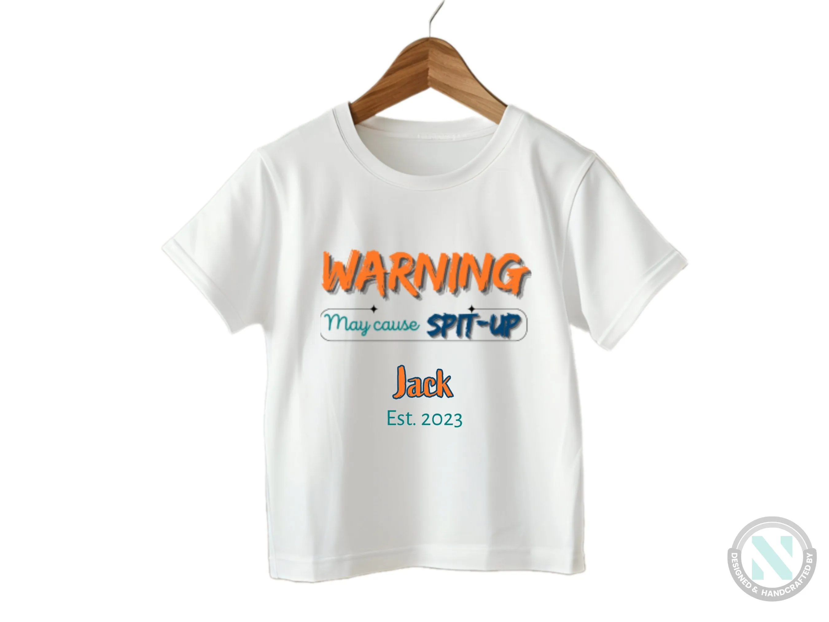Custom Name And Date Long Sleeve Baby Bodysuit for Boy with "Warning May Cause Split-Up"
