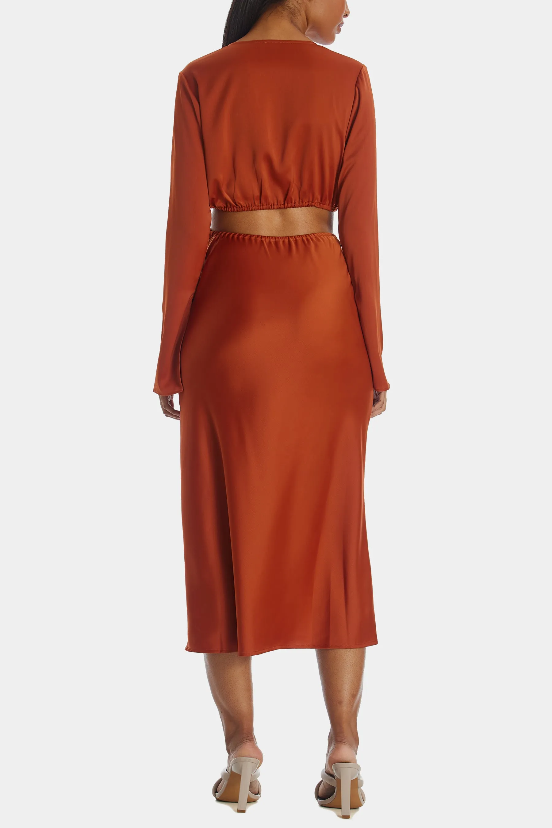 Cut-Out Wrap Midi Dress
