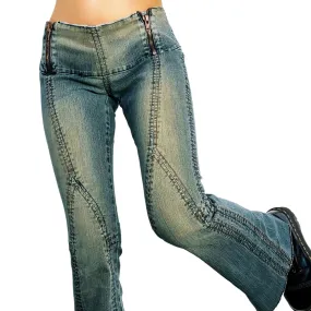 Early 2000s Funky Zipper Jeans (S)