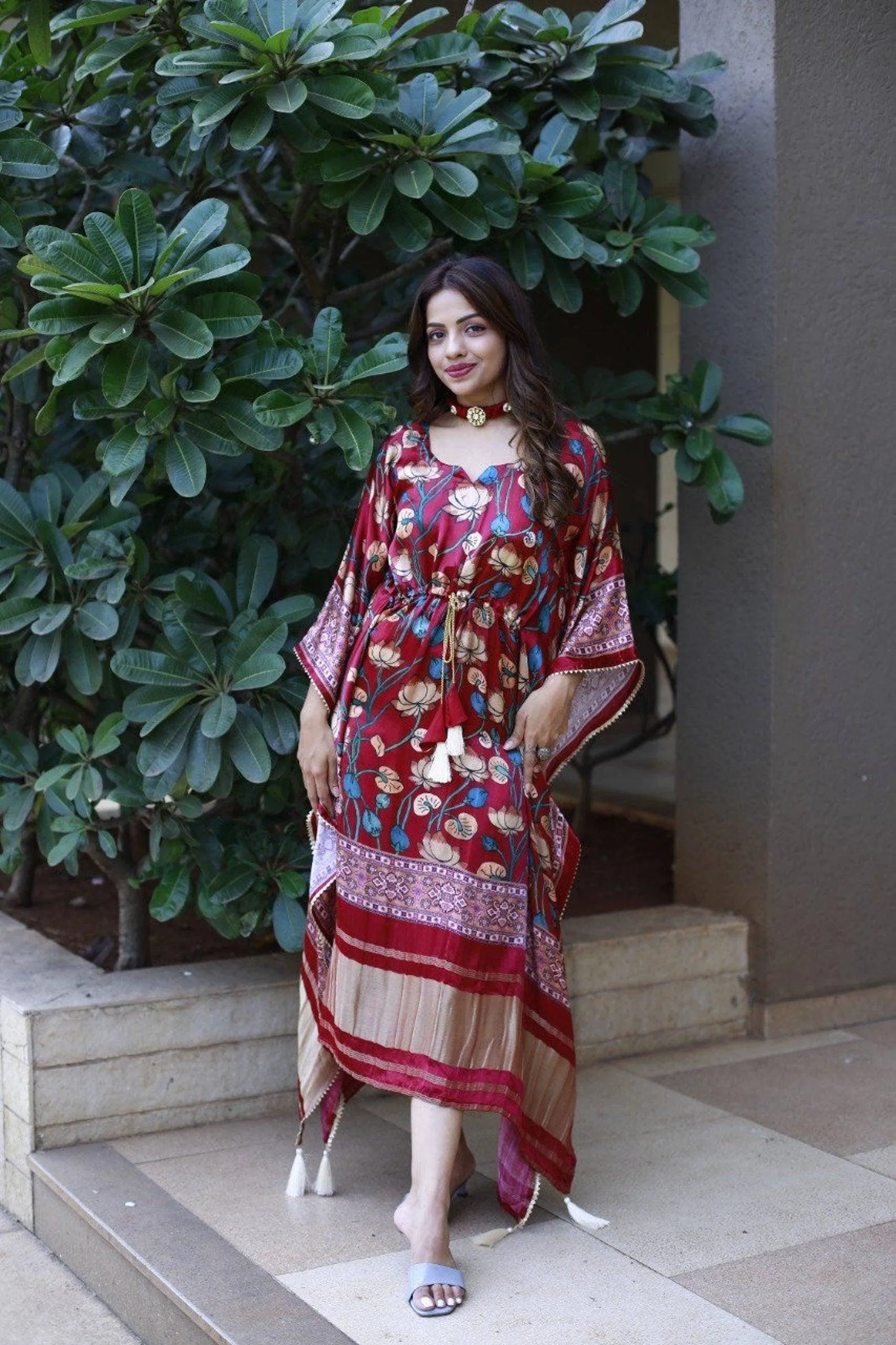Floral Kaftan Maxi Dress for Women