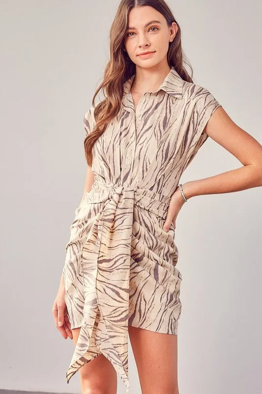Front Tie Shirt Dress