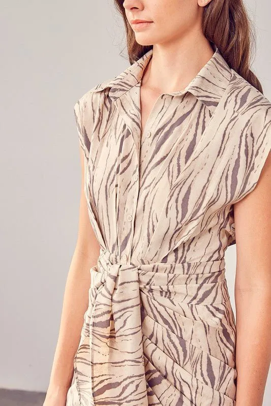 Front Tie Shirt Dress