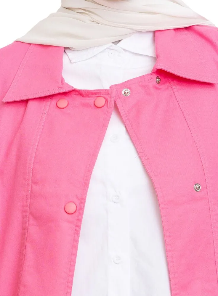 Fuchsia Pink RD-Gabardine Vest