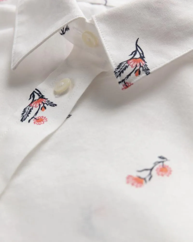 Gant Apparel Womens SMALL FLOWER REGULAR SHIRT 113/EGGSHELL