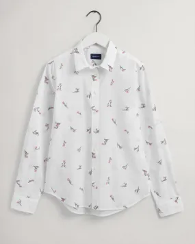 Gant Apparel Womens SMALL FLOWER REGULAR SHIRT 113/EGGSHELL
