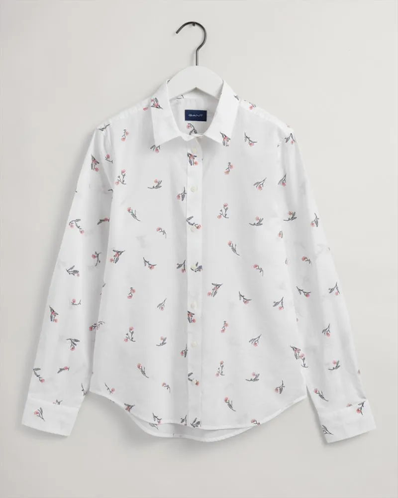 Gant Apparel Womens SMALL FLOWER REGULAR SHIRT 113/EGGSHELL