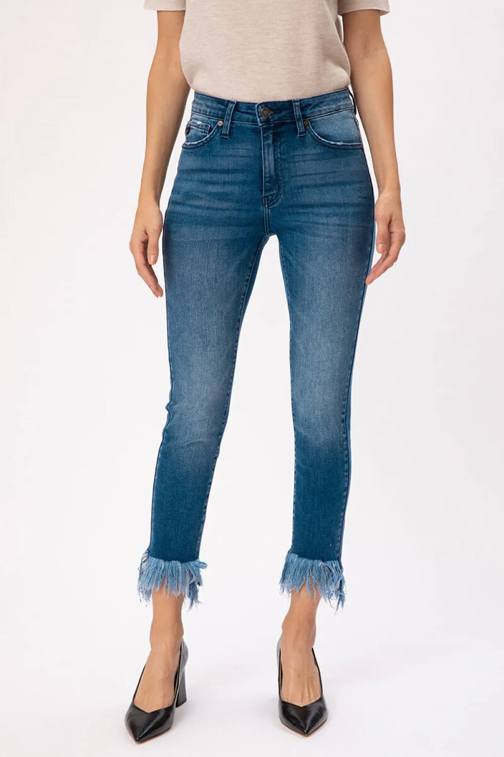 Gemma High Rise Skinny w/ Fringe Hem 7319D