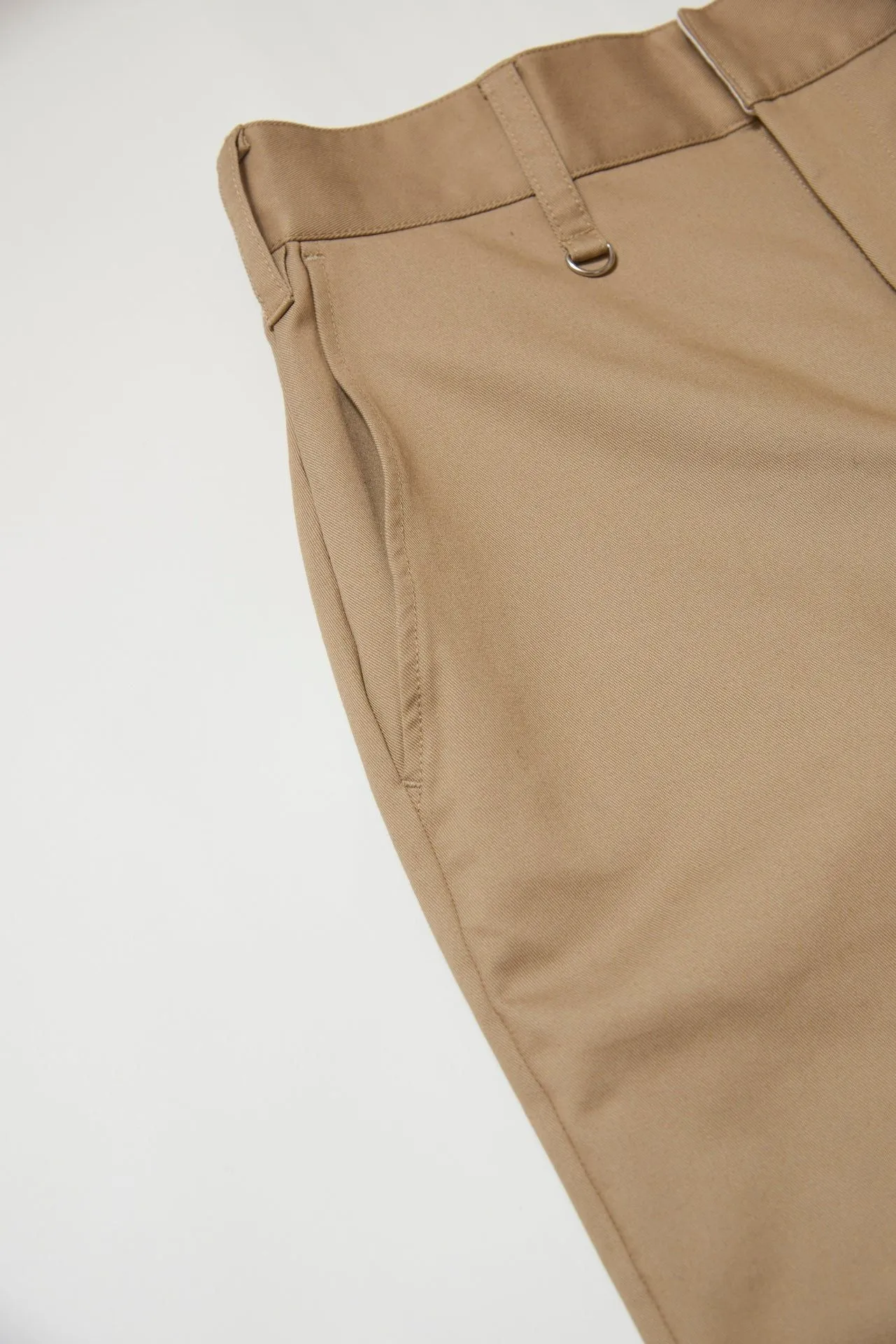 High Waist Straight Chinos (Beige)