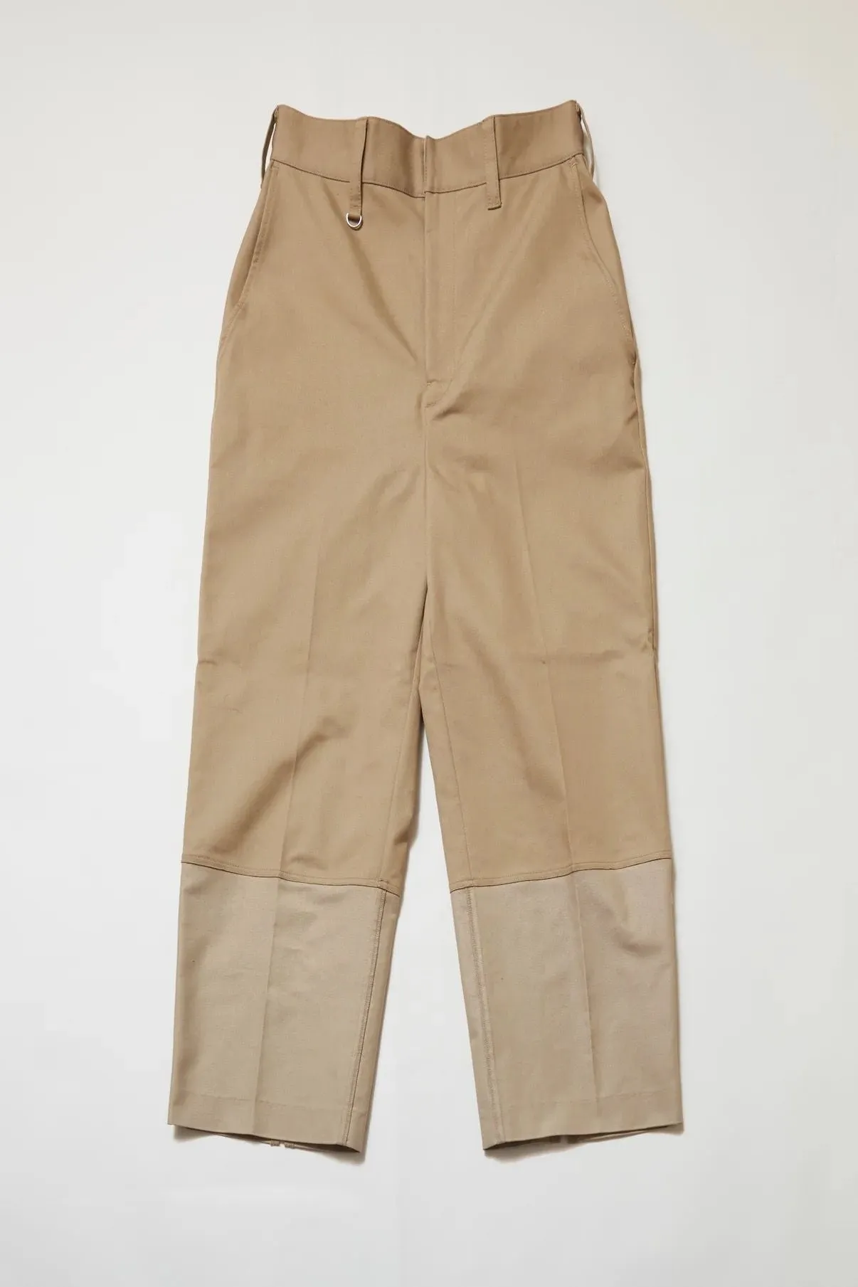 High Waist Straight Chinos (Beige)