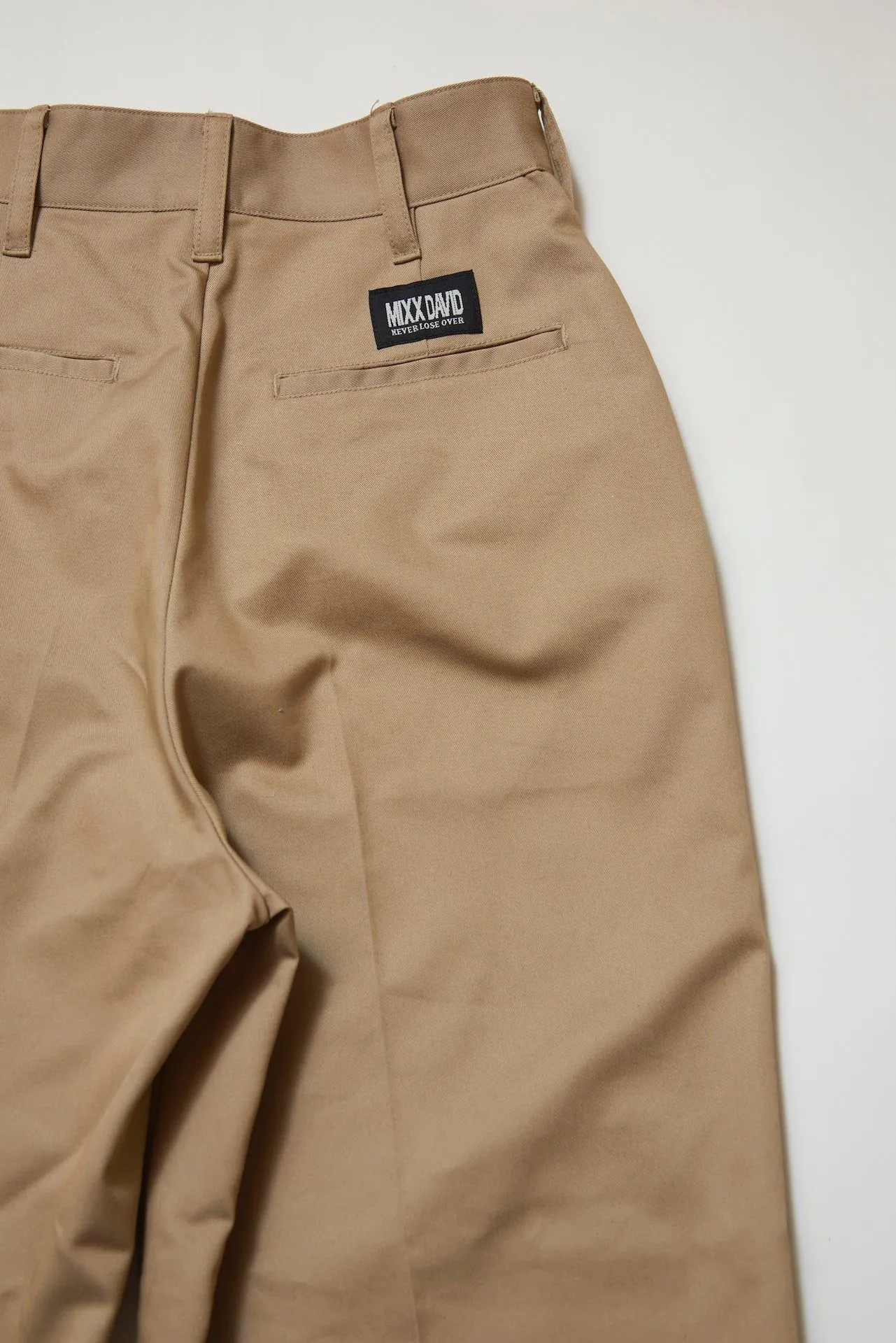 High Waist Straight Chinos (Beige)